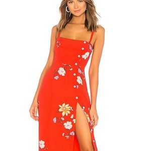 CAPULET Red Floral Dress (Revolve)